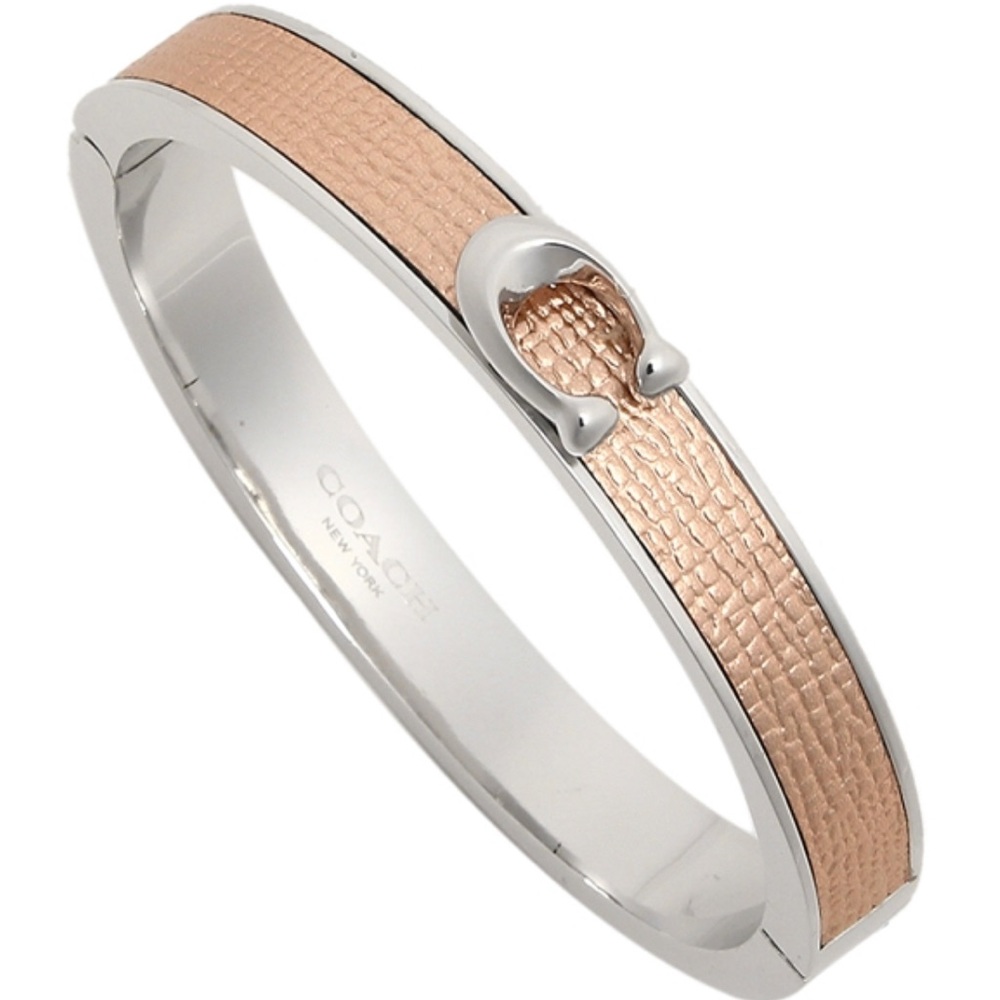 Coach Leather Rose Gold Bangle